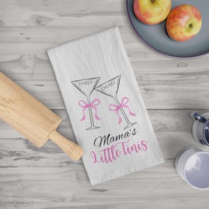 Muttertag Personalisiertes Geschirrtuch Geschenk, personalisiertes Geschenk für Mama von Kindern, Cocktail Benutzerdefiniertes Geschenk für Mama, Martini Muttertagsgeschenk