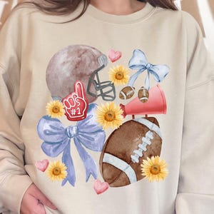Football Coquette Shirt | Game Day Football | Preppy Football Shirt | Football Mama | Football Bow | Retro Football | Coquette Football