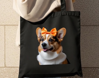 Torba z Corgi | Prezenty dla mamy psa | Torby płócienne | Prezent dla miłośnika psów | Torba z Corgi | Welsh Corgi | Prezenty z Corgi | Mama Corgi | Torba z Corgi na prezent