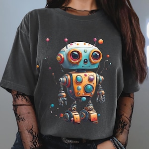 Space Robot Vintage Shirt | Retro Sci-fi Tee | Galaxy Wars Shirt | Cosmic Robot Apparel | Robot Gift | Geeky Gift