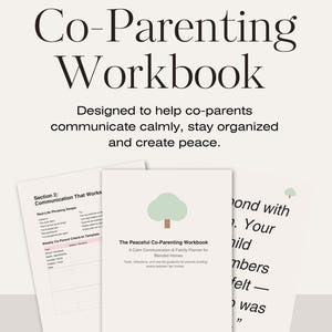Spokojny zeszyt ćwiczeń do współrodzicielstwa | Planer współrodzicielstwa do druku | Rodzina patchworkowa | Spokojna komunikacja | Organizator rodzinny | Cyfrowy plik PDF