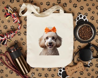 Borsa tote a forma di barboncino / Gigi Poodle / Regali per mamme di cani / Borse tote in tela / Regalo per amanti dei cani / Borsa tote per cani / Regali per barboncini