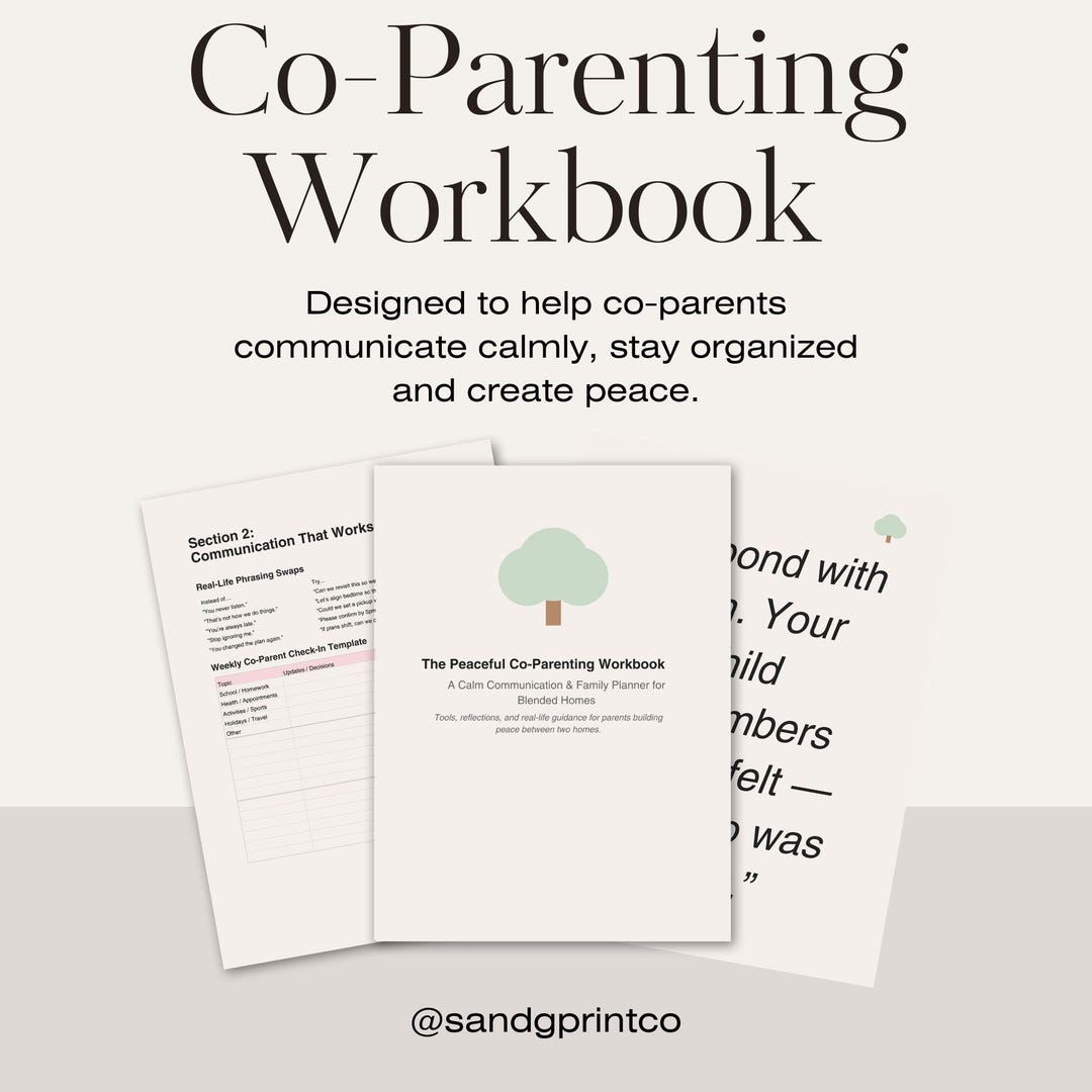 Peaceful Coparenting Workbook | Printable Coparenting Planner | Blended ...