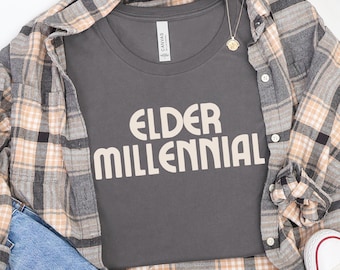 Elder Millennial Shirt | Elder Emo Tee | 90s 2000s Nostalgia Gift | Funny 30th 40th Birthday Shirt | Y2K Retro Graphic Top