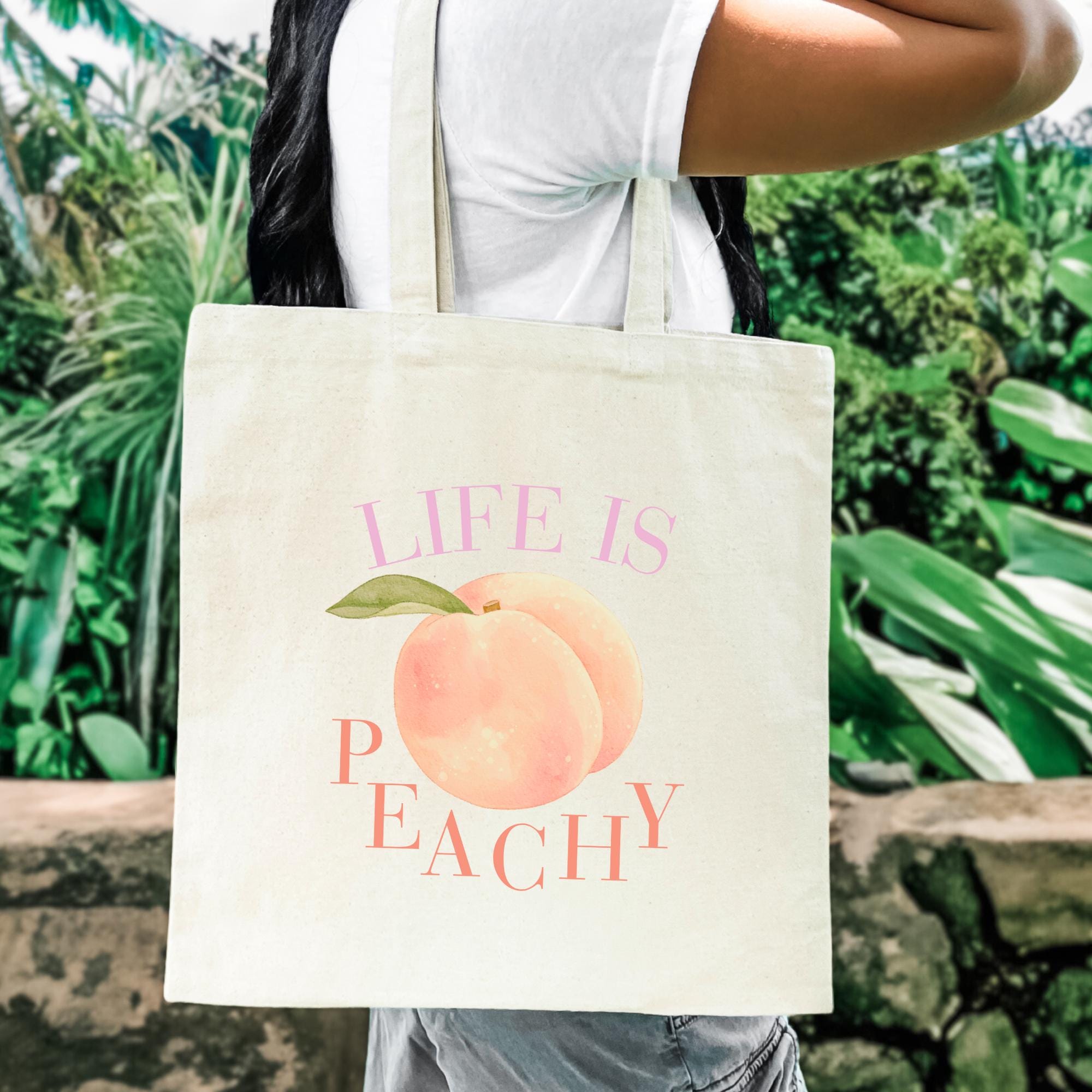 Peaches Canvas Tote Bag - Etsy Canada