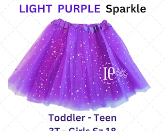 Light Purple Sparkle Tulle Tutu Skirt: Girls Birthday Photo Prop