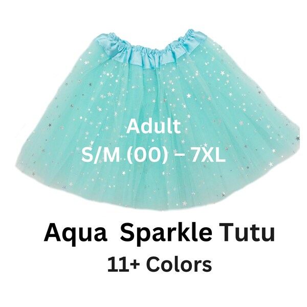 Tutu, Aqua adult, sparkle tutu, womens tutu, plus size, tulle skirt, engagement, cosplay