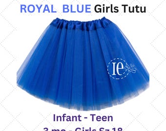 Girls Tulle Tutu Skirt in Royal Blue - Infant to Teen Plus
