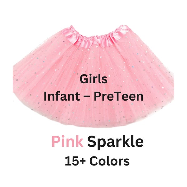 Galaxy Star Tutu Skirt for Girls – Pink Glitter Tulle
