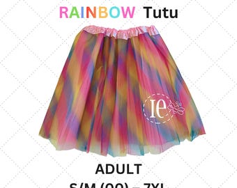 Rainbow Adult Tutu: Women, Teen, Plus Size, Tulle Skirt