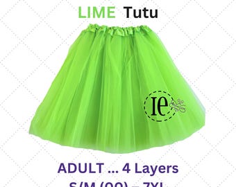 Lime Adult Tutu: Women, Teen, Plus Size, Tulle Skirt