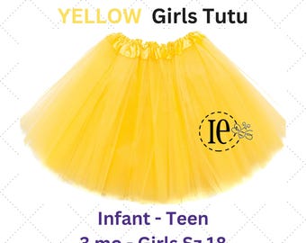 Yellow Tulle Tutu Skirt: Birthday Outfit, Photography Prop