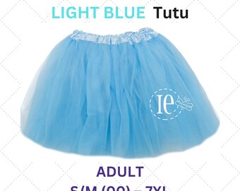 Light Blue Adult Tutu: Women, Teen, Plus Size, Tulle Skirt
