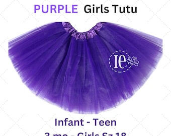 Girls Tulle Tutu Skirt in Purple - Infant to Teen Plus