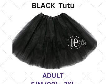 Black Adult Tutu: Women, Teen, Plus Size, Tulle Skirt