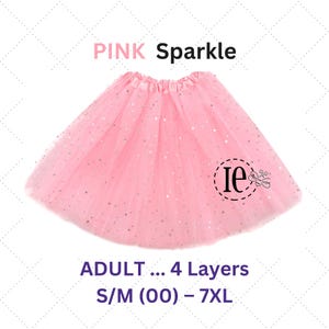 Sparkle Tulle Tutu: Pink Adult Women&#39;s Plus Size Skirt