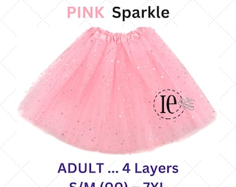 Pink Sparkle Tutu: Women, Teen, Plus Size, Tulle Skirt