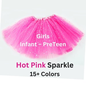 Tutu, Star Tutu, Hot Pink Tutu, Sparkle Tutu, tulle skirt, infant tutu, tutus for girls, daughter gift image 1