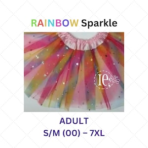 Rainbow Sparkle Tutu: Women, Teen, Plus Size, Tulle Skirt