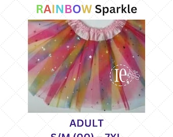 Rainbow Sparkle Tutu: Women, Teen, Plus Size, Tulle Skirt