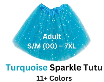 Tutu, Turquoise adult, sparkle tutu, womens tutu, plus size, tulle skirt, engagement, cosplay