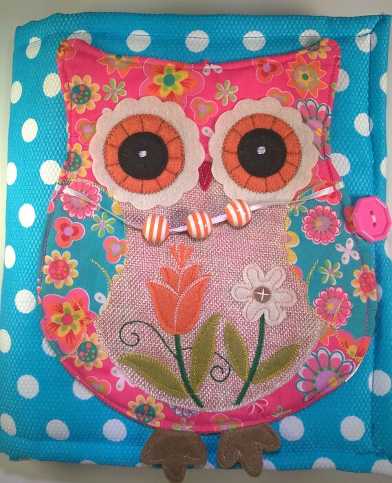 Items similar to Fidget Lap Book Owl / Folds Up Small / 10 1/2