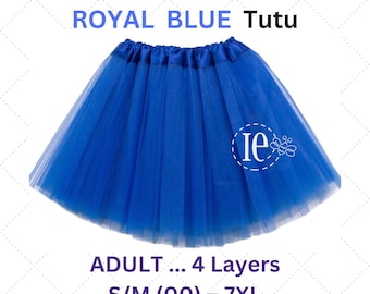 Royal Blue Adult Tutu: Women, Teen, Plus Size, Tulle Skirt