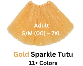 Tutu, Gold adult, sparkle tutu, womens tutu, plus size, tulle skirt, engagement, cosplay