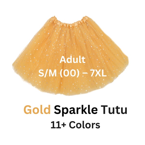 Tutu, Gold adult, sparkle tutu, womens tutu, plus size, tulle skirt, engagement, cosplay