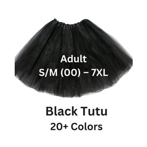 Tutu, Black adult, teen tutu, womens tutu, plus size, adult tulle skirt, costume, engagement, cosplay