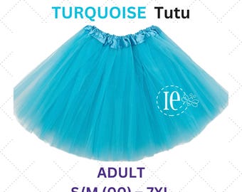 Turquoise Adult Tutu: Women, Teen, Plus Size, Tulle Skirt