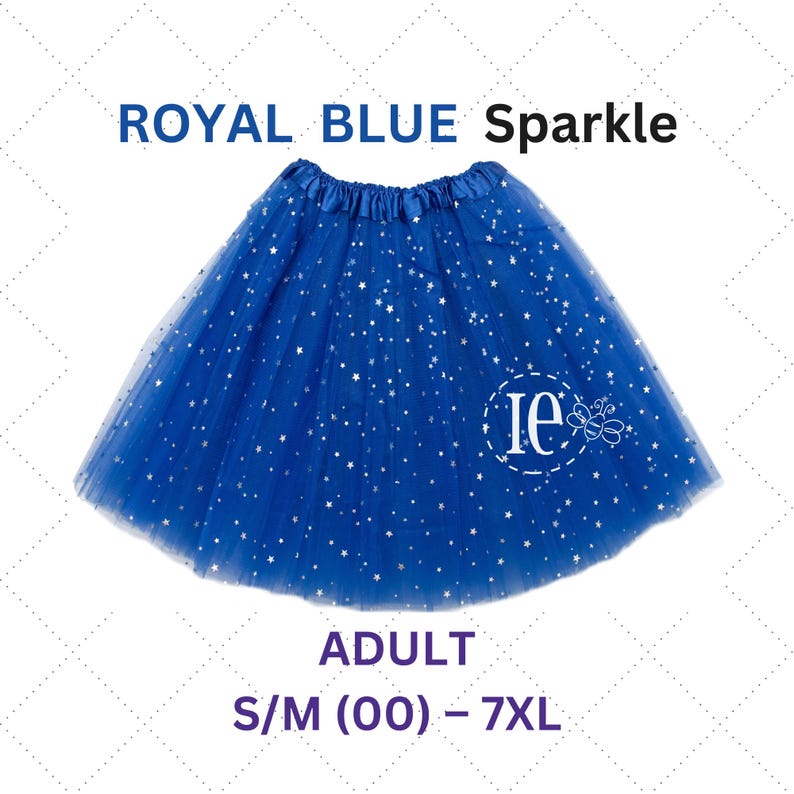 Royal Blue Sparkle Tutu: Women, Teen, Plus Size, Tulle Skirt immagine 1