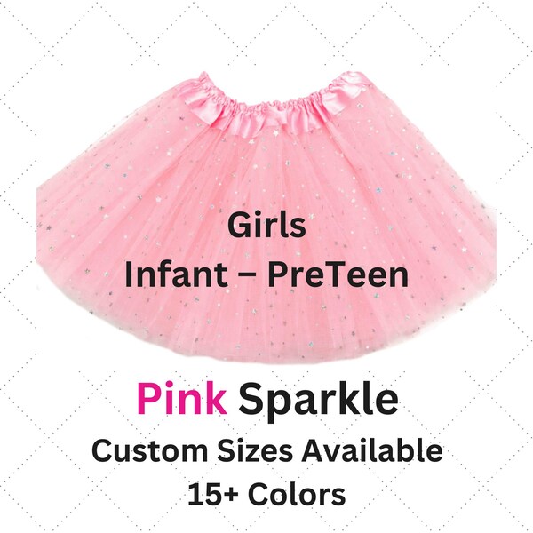 Pink Stars -  Girls Long Sleeve Tulle Tutu Skirt Dress main image 1