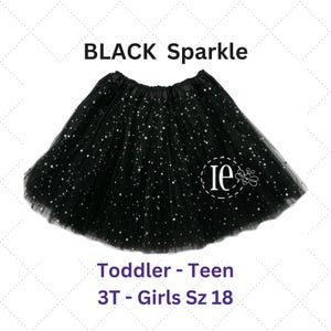 Black Sparkle Tulle Tutu Skirt: Girls Birthday Photo Prop