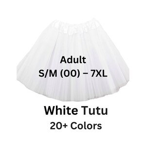 Tutu, White adult, teen tutu, womens tutu, plus size, adult tulle skirt, costume, engagement, cosplay image 1