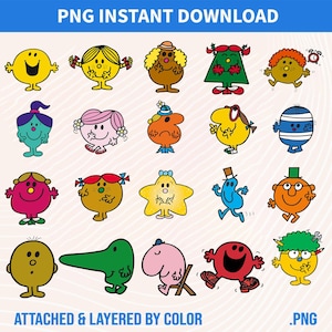 Bundle Funny Cartoon Png, Funny Sublimation Designs, Little Miss PNG , Little Miss Bundle Files, Little Miss Character PNG Download