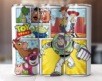 Diseño de vaso de Toy Story: Dibujos animados infantiles, 20 oz, sublimación PNG (descarga digital)