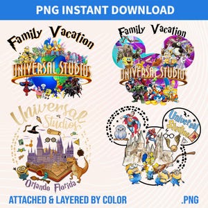Paquete Universal Studio 2025 Png, Viaje familiar Png, Viaje a Universal Studios, Universal 2025 Png, Diseño de sublimación, Descarga instantánea de Png