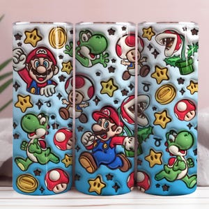 3D aufgeblasene Cartoon Tumbler PNG, 3D Kinder Spiel Tumbler, 3D lustige Film Sublimation Wraps, Tumbler Wrap Png, Instant Download