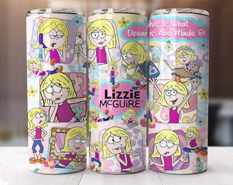 Lizzie McGuire Cartoon Tumbler Wrap: 20oz Skinny Design (PNG Digital Download)