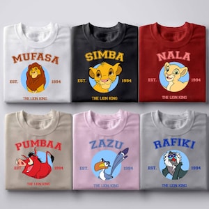 Bundel The Lion King-filmpersonages PNG, Simba Nala Pumbaa Timon Rafiki, familie-uitstapje, Hakuna png, gezinsvakantie, bijpassende shirts voor het gezin