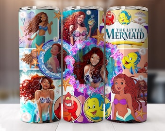 Ariel Mermaid Tumbler Wrap: 20oz Skinny Sublimation Design (Digital Download)