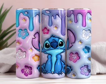 Diseño de envoltorio para vaso con puntada 3D: Sublimación delgada de 20 oz (descarga digital)