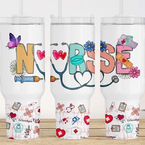 Nurse Tumbler Wrap Design: 40oz Quencher Sublimation (Digital Download)