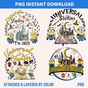 Paquete Universal Studio 2025 Png, Viaje familiar Png, Viaje a Universal Studios, Universal 2025 Png, Diseño de sublimación, Descarga instantánea de Png
