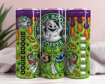 Aufgeblasener Horror Charakter 3D Tumbler Wrap, Gruselige Jahreszeit Png (Digitaler Download)