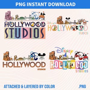 Hollywood Studios Family Vacation PNG-bundel (digitale download)