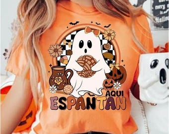 Fantasma di Halloween spagnolo PNG: Aqui Espantan Digital Download