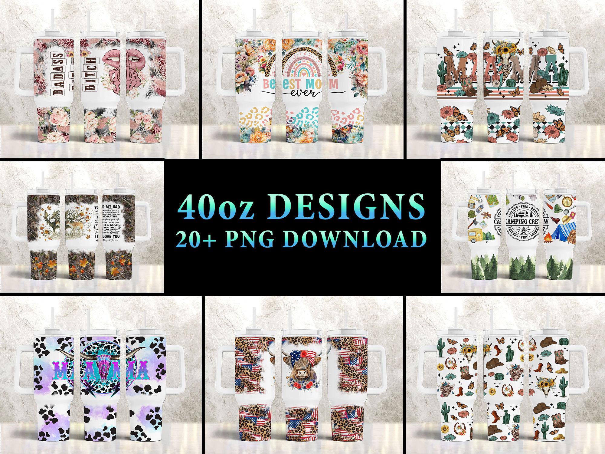 40oz Tumbler Wrap Bundle: Teacher, Nurse, Mama Designs (PNG Digital Download)