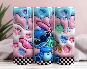 Cartoon 3D Inflated Tumbler Wrap: 20oz Skinny Tumbler (PNG Download)